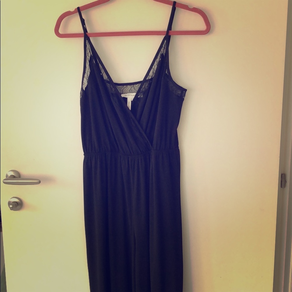 Black wide leg romper
